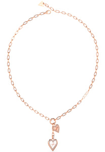 Guess Steel 2 Tone Silver and Rose Tone Necklace SKU 3001545