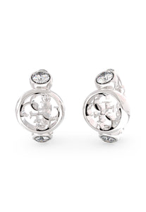 Guess Steel Silver Tone 4G Logo Earrings SKU 3001549