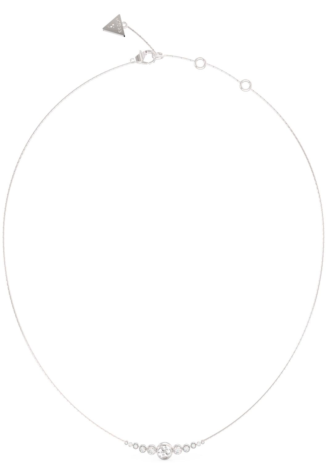 Guess Steel Silver Tone 4G Logo Necklace SKU 3001551