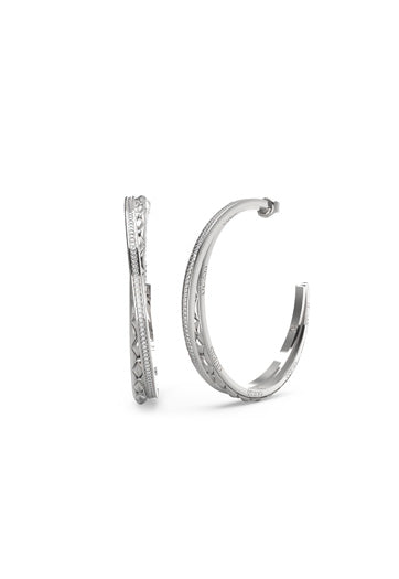 Guess Stainless Steel Silver Tone Hoop Earrings SKU 3001596 – Gems