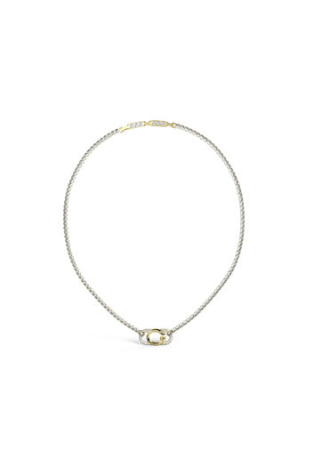 Guess Stainless Steel Gold Tone Stone Set Necklace SKU 3001603