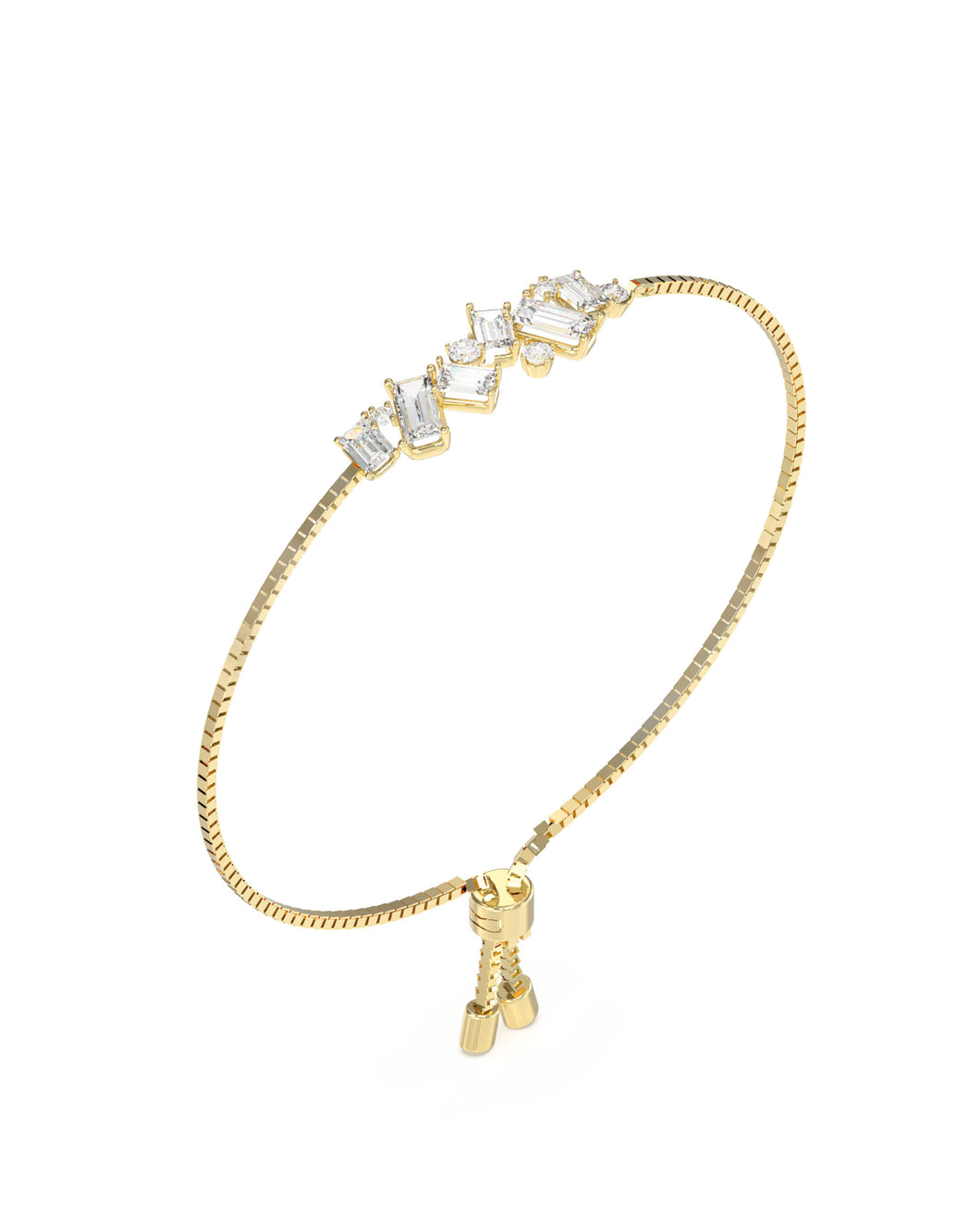 Guess Stainless Steel Gold Finish Multi Shape CZ Bracelet SKU 3001645