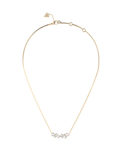 Guess Stainless Steel Gold Tone Multi Shape CZ Necklace SKU 3001648