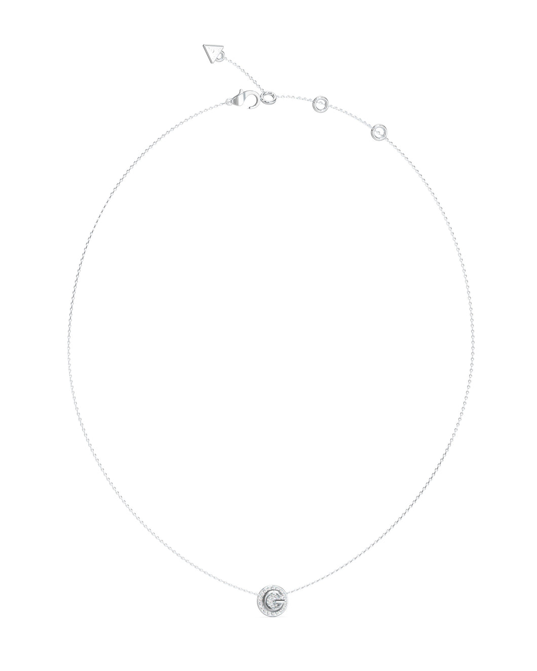 Guess Stainless Steel Silver Tone CZ Necklace SKU 3001651
