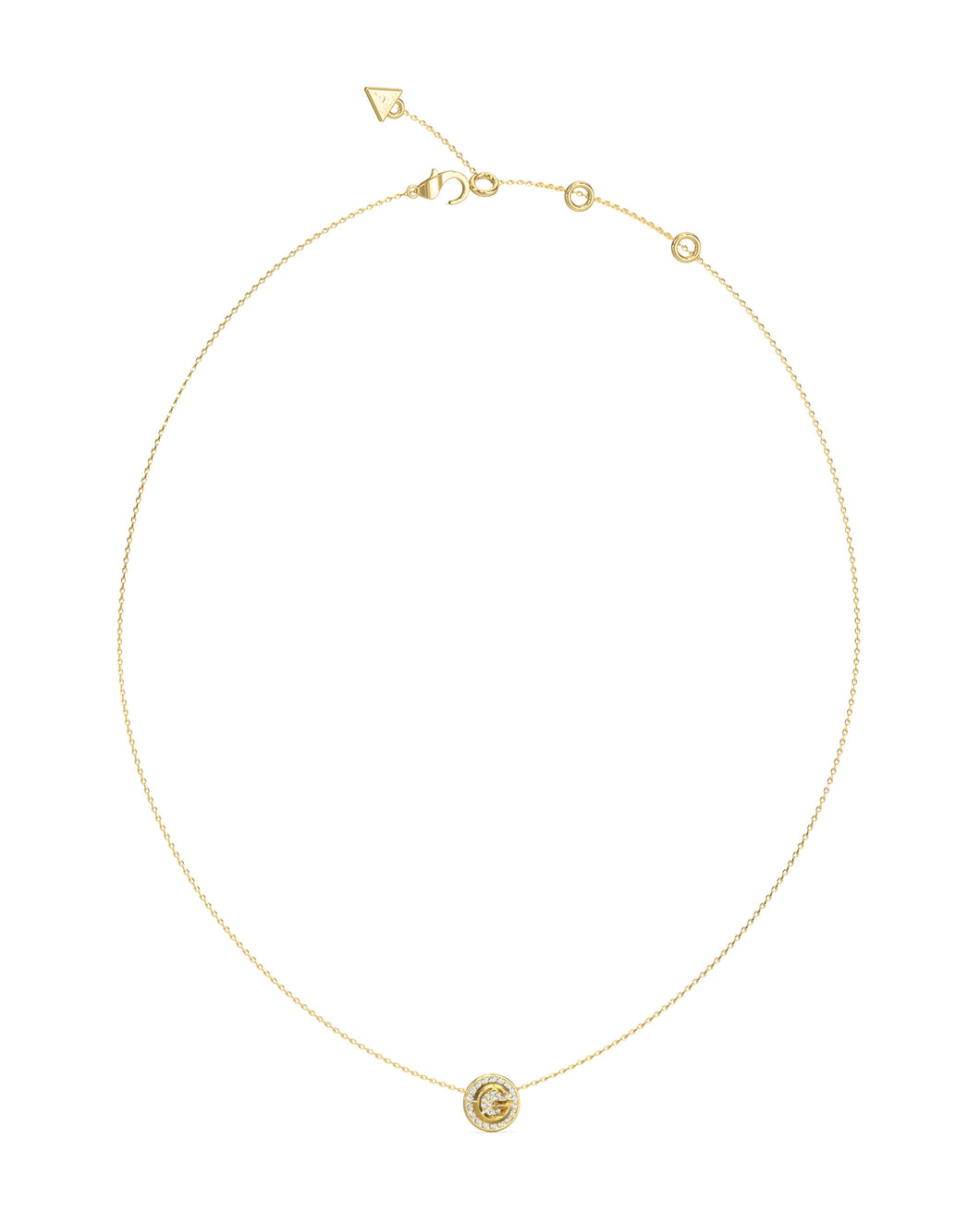 Guess Stainless Steel Gold Tone CZ Necklace SKU 3001652