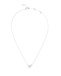 Guess Stainless Steel Silver Tone Heart and Infinity Linked Necklace SKU 3001660