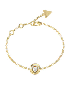 Guess Stainless Steel Gold Tone CZ Bracelet SKU 3001662