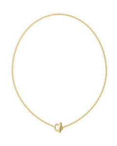 Guess Stainless Steel Gold Tone CZ Circle and TBar Necklace SKU 3001664