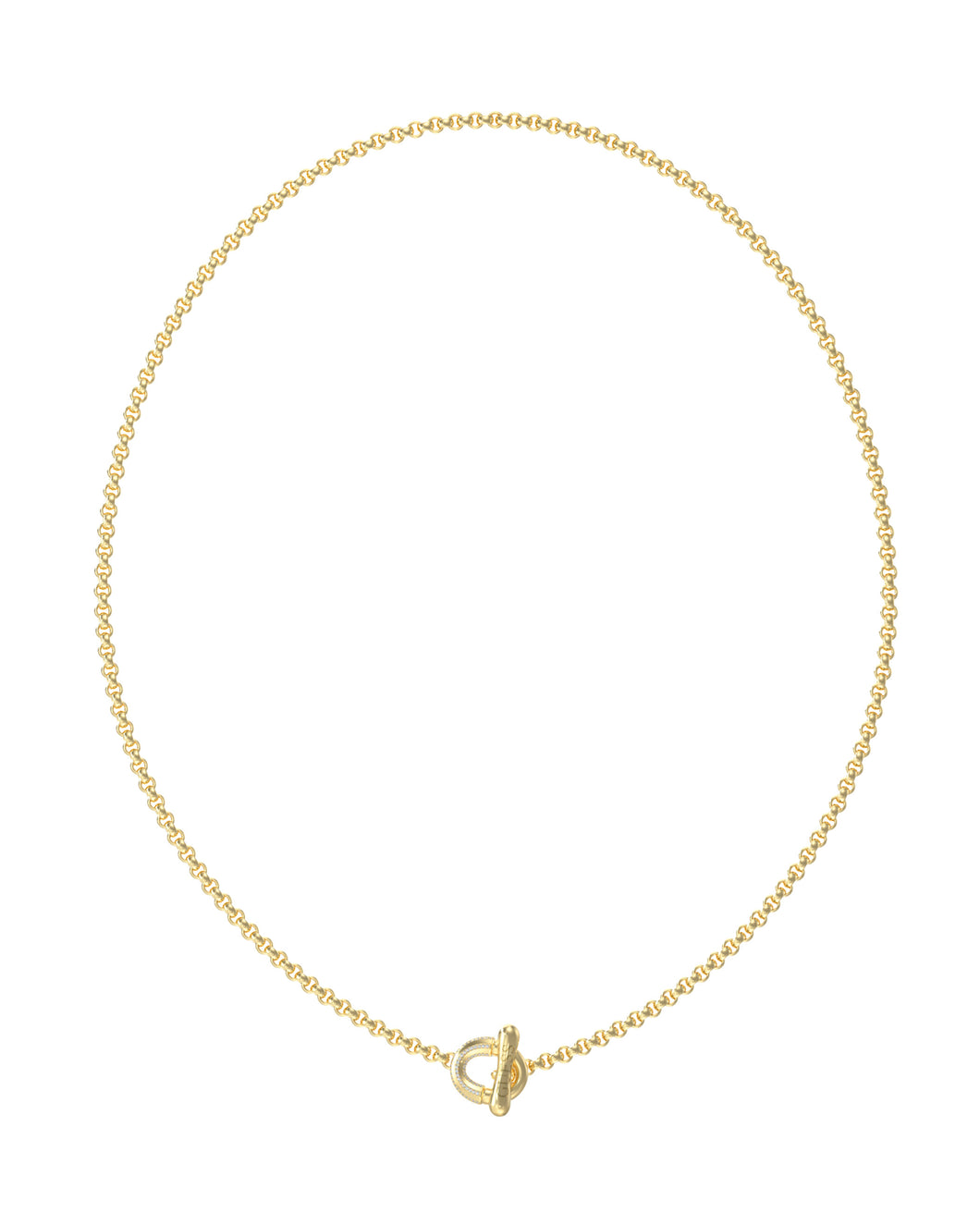 Guess Stainless Steel Gold Tone CZ Circle and TBar Necklace SKU 3001664