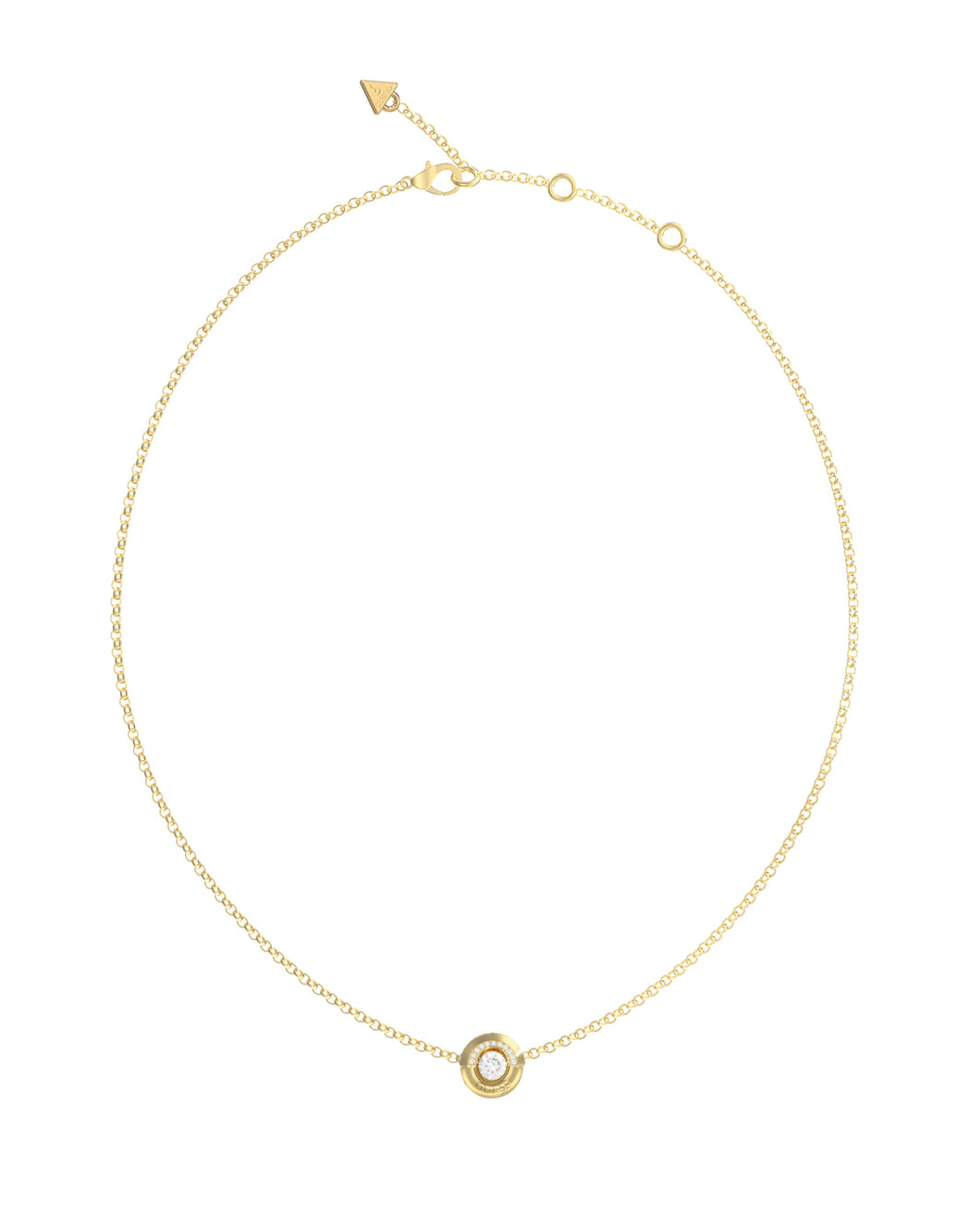 Guess Stainless Steel Gold Tone CZ Necklace SKU 3001665