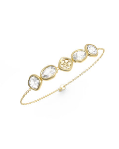 Guess Stainless Steel Gold Tone Multi Shape CZ Bracelet SKU 3001666