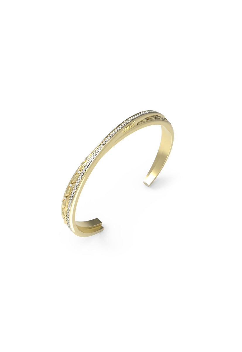 Guess Bangle Stainless Steel Gold Tone Crossover Style SKU 3001670