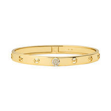 Load image into Gallery viewer, Sterling Silver Gold Finish CZ Bangle SKU 3010058

