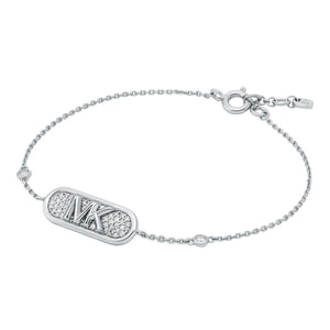 Michael Kors Sterling Silver Oval CZ Bar Bracelet SKU 3010068