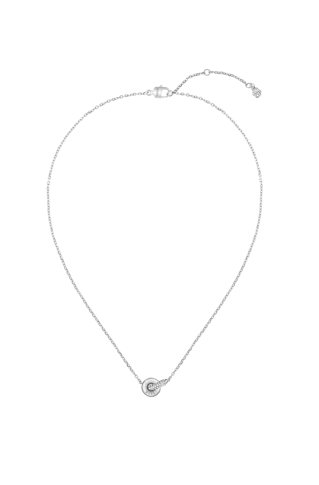 Ladies Hugo Boss Double Linked Circle Stone Set Necklace SKU 3012016
