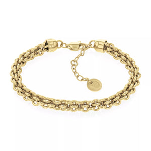 Tommy Hilfiger Ladies Gold Tone Stainless Steel Intertwined Circles Bracelet SKU 3016084