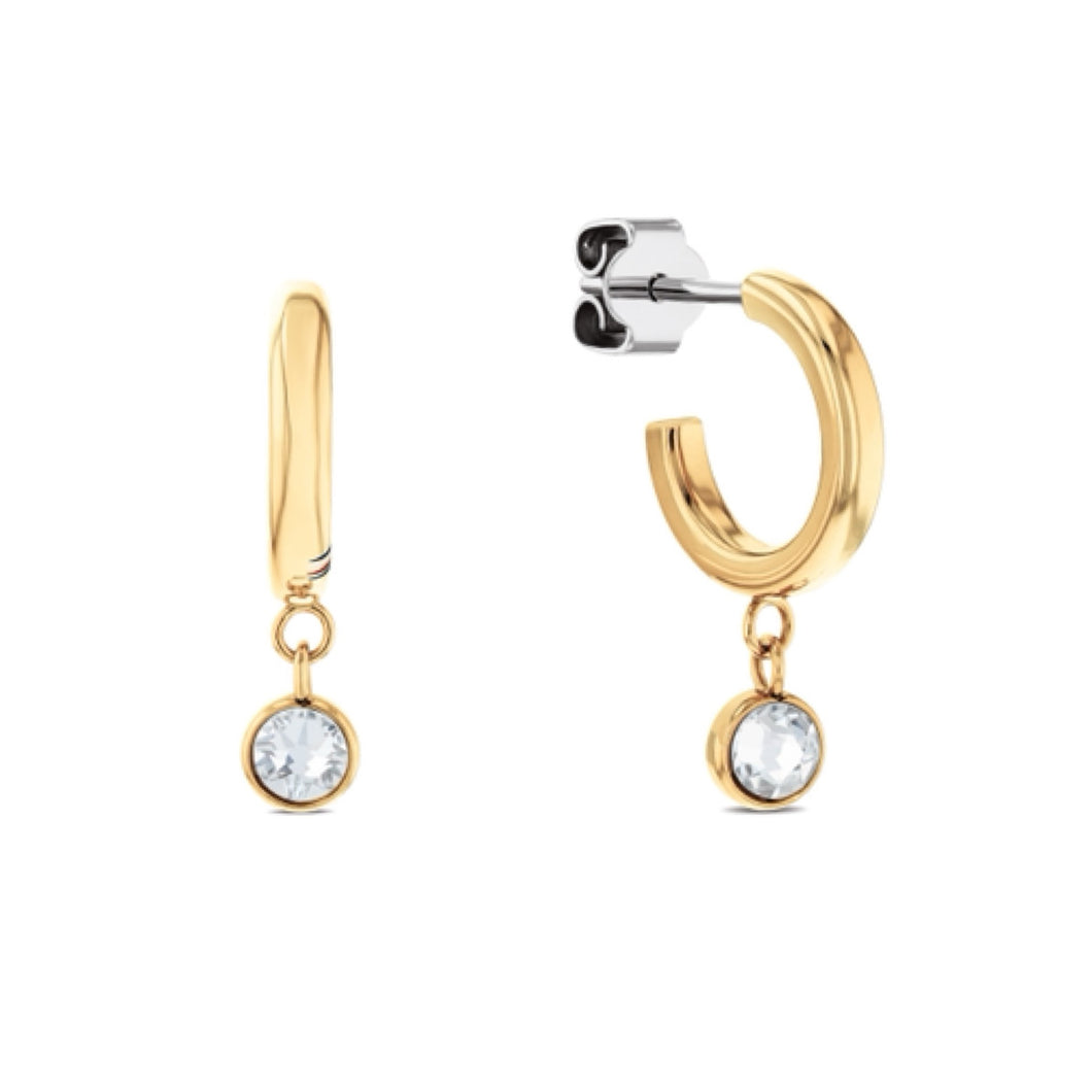 Tommy Hilfiger Ladies Stone Set Hoop Drop Earrings SKU 3016113