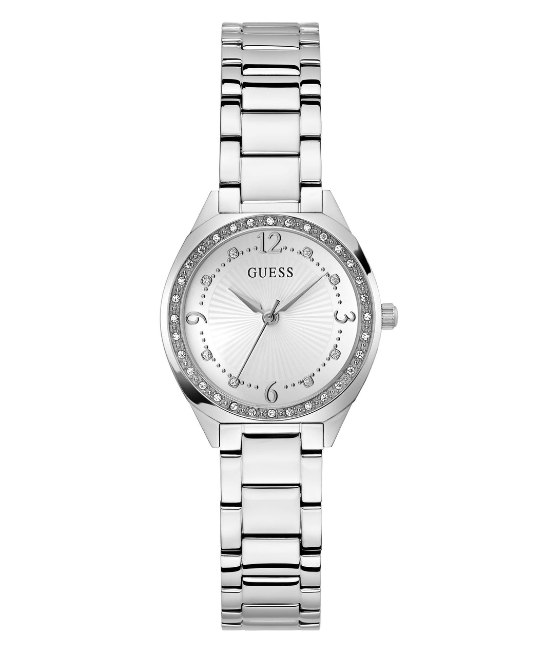 Ladies Guess Watch Silver Dial, Stainless Steel Silver Strap