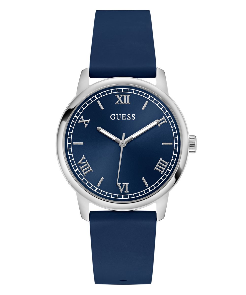 Gents Guess Watch Navy Silicone Strap Navy Dial Guess Watch SKU 4001386