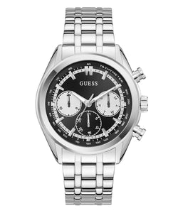 Gents Guess Watch Stainless Steel Silver Tone Strap Black Dial Guess Watch SKU 4001388