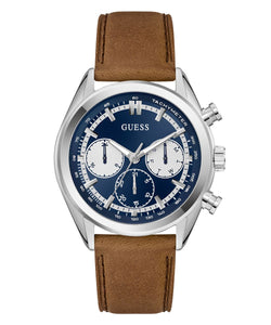 Gents Guess Watch Tan Leather Strap Navy Dial Guess Watch SKU 4001389