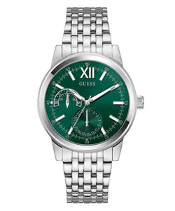 Gents Guess Watch Stainless Steel Silver Tone Strap Green Dial Guess Watch SKU 4001390