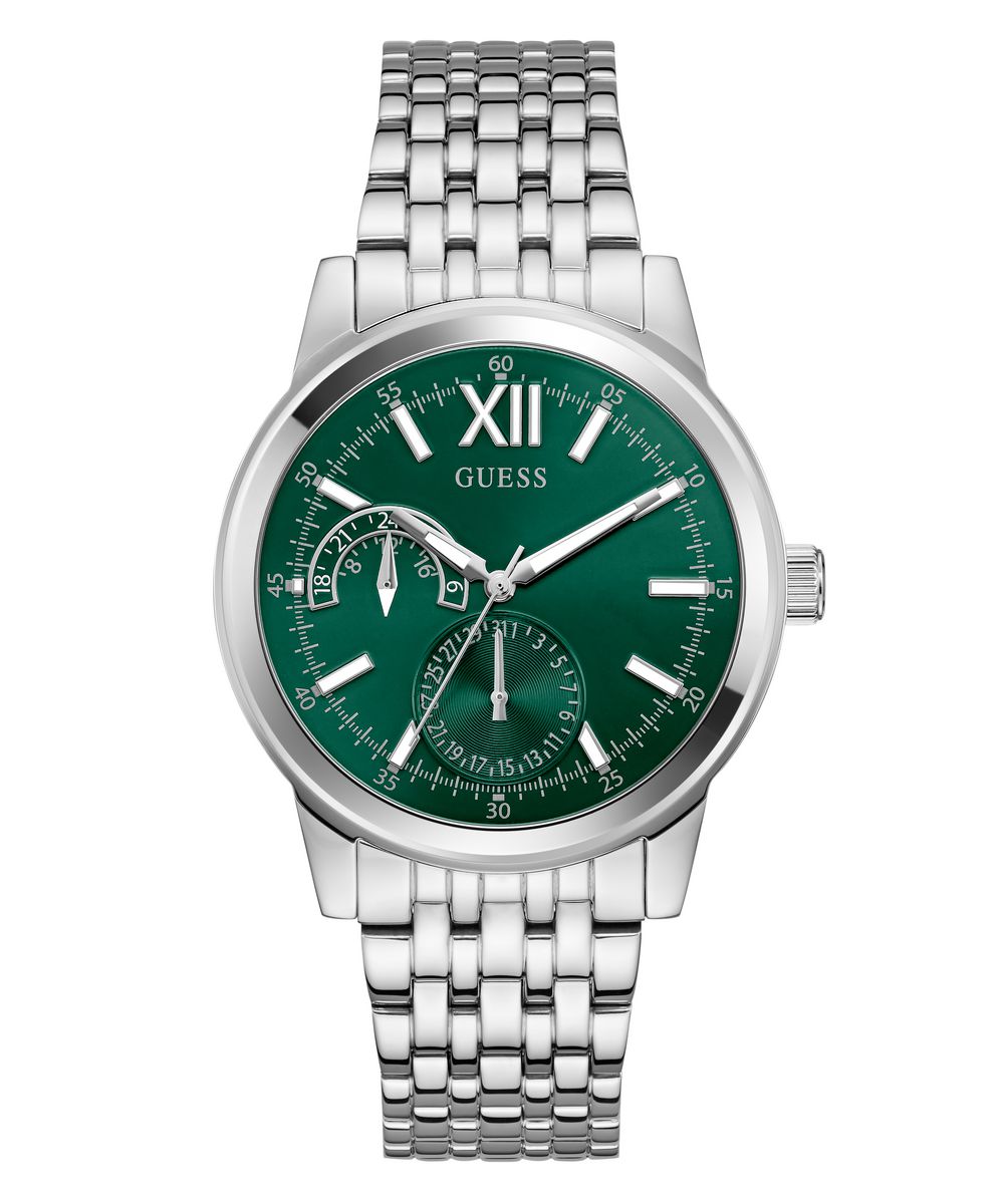 Gents Guess Watch Stainless Steel Silver Tone Strap Green Dial Guess Watch SKU 4001390