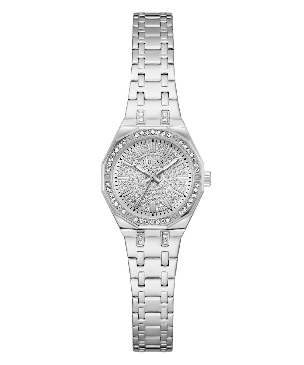 Ladies Guess Watch Stainless Steel Silver Tone Strap CZ Dial Guess Watch SKU 4001394