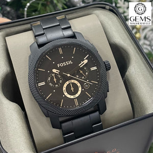 Fossil Gents Watch Stainless Steel Black Tone Strap, Black Dial, Date, Multi Dials SKU 4002181