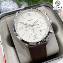 Load image into Gallery viewer, Fossil Gents Watch Brown Leather Strap Cream Dial, Multi Dials, Date SKU 4002248
