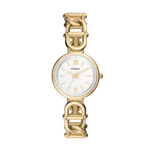 Ladies Fossil Watch stainless steel gold tone, fancy link bracelet SKU 4002307