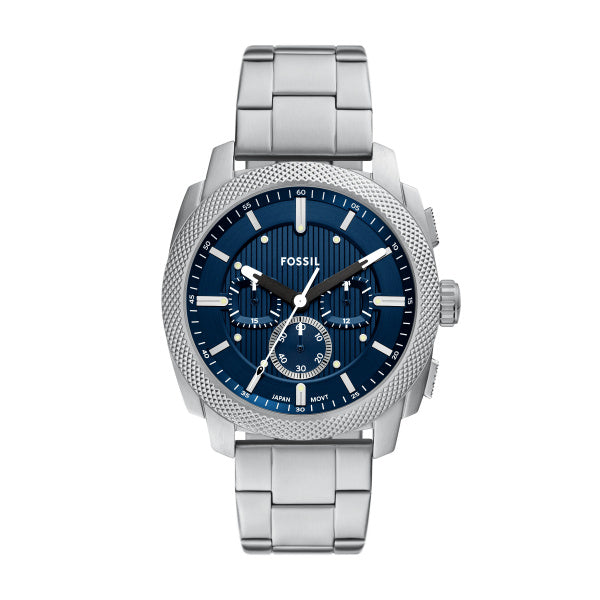 Fossil Gents Watch Stainless Steel Strap, Blue Dial, Mini Dials SKU 4002326