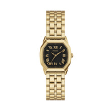 Load image into Gallery viewer, Fossil Ladies Watch Stainless Steel Gold Tone Strap, Black Dial SKU 4002329
