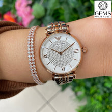 Load image into Gallery viewer, Armani Ladies Stainless Steel Silver &amp; Rose 2 Tone SKU 4005012
