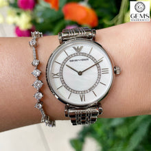 Load image into Gallery viewer, Armani Ladies Watch Stainless Steel Silver Tone, MOP Dial, Stone Set SKU 4005048
