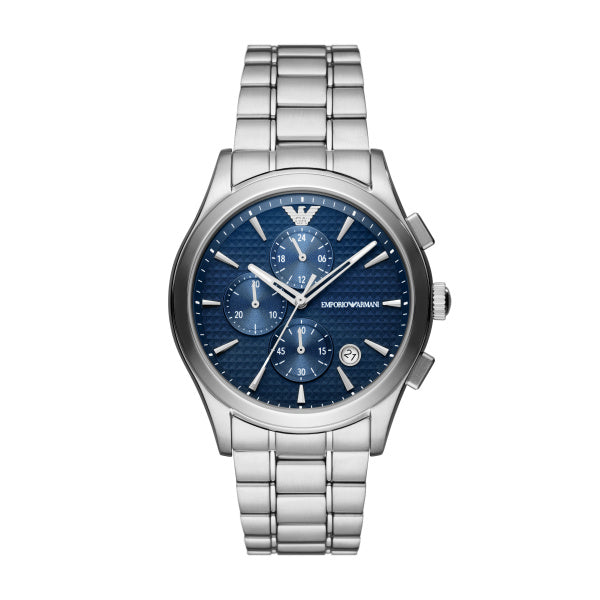 Gents Armani Watch Stainless steel silver tone strap, blue dial, mini dials, date  SKU 4005207