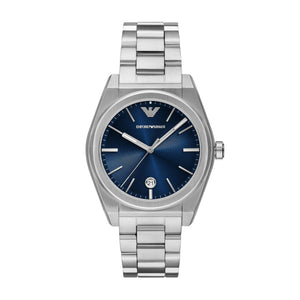 Armani Gents Watch Stainless Steel Silver Tone Strap, Blue Dial, Date, SKU 4005215