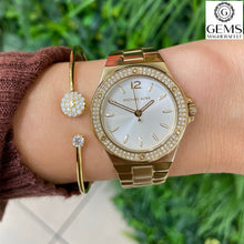 Load image into Gallery viewer, Michael Kors Ladies Stainless Steel Gold Tone Watch, Stone Set Case SKU 4010088
