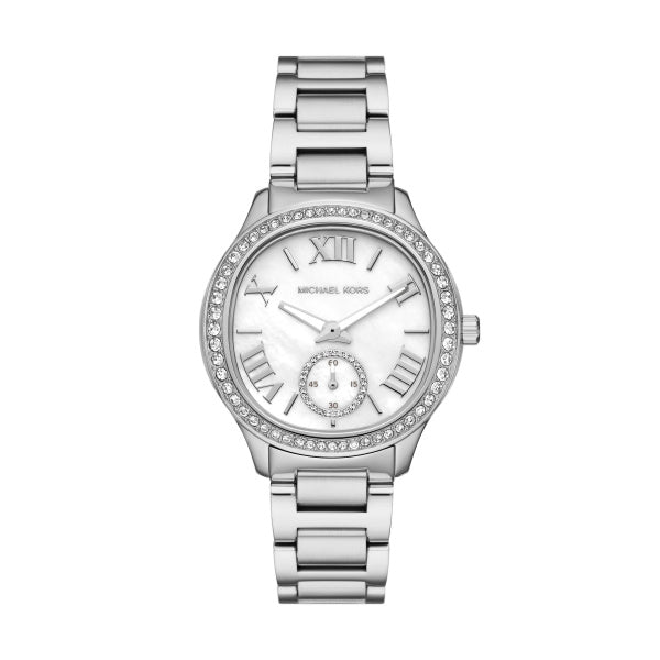 Ladies Stainless Steel Silver Tone Strap White Dial Mini Dial Michae Gems Magherafelt