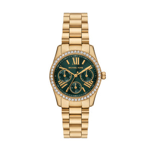 Ladies Stainless Steel Gold Tone Strap, Green Dial, Mini Dials, Michael Kors Watch SKU 4010124