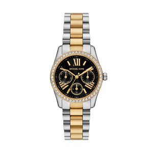 Ladies Stainless Steel 2 Tone Strap, Black Dial, Mini Dials, Michael Kors Watch SKU 4010126
