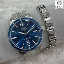 Load image into Gallery viewer, Gents Hugo Boss Watch Stainless Steel Silver Tone Strap Blue Dial, Date SKU 4012080
