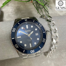 Load image into Gallery viewer, Gents Hugo Boss Watch Stainless Steel Silver Tone Strap, Blue Dial/Case, Date SKU 4012090
