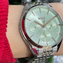 Load image into Gallery viewer, Ladies Hugo Boss Watch Stainless Steel 2 Tone Strap, Mint Dial, Stone Set SKU 4012138
