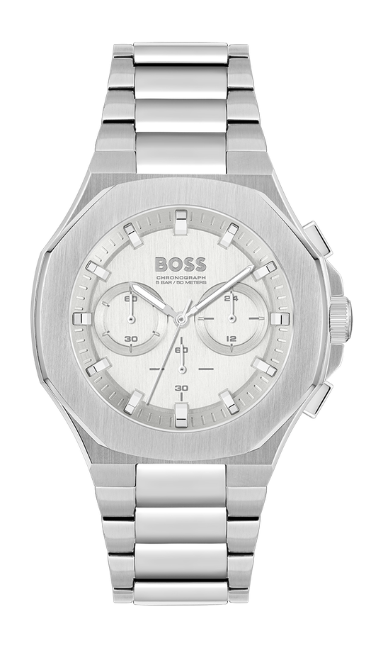Gents Hugo Boss Watch Stainless Steel Silver Tone Strap, Fancy Shape Dial, Mini Dials SKU 4012157