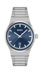 Gents Hugo Boss Watch Stainless Steel Silver Tone Strap, Blue Dial, Date SKU 4012159