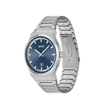 Load image into Gallery viewer, Gents Hugo Boss Watch Stainless Steel Silver Tone Strap, Blue Dial, Date SKU 4012159
