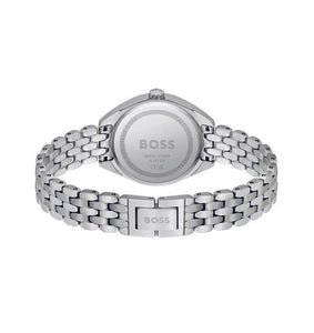 Ladies Hugo Boss Watch Stainless Steel Silver Tone Strap, White Dial SKU 4012161