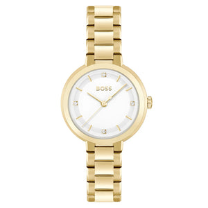 Ladies Hugo Boss Watch Stainless Steel Gold Tone Strap SKU 4012163