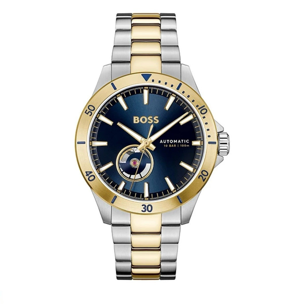 Gents Hugo Boss Watch Blue Dial, Stainless Steel 2 Tone Bracelet Strap SKU 4012174